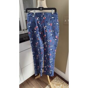 Boden Blue Floral Stretch Ankle Pants Slim Fit Cotton Elastane Comfort Spring 6L